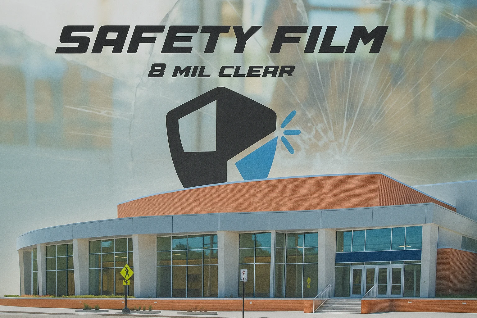 Black Shield Tint clear safety window film — premium transparent protection for glass surfaces with superior strength and clarity.