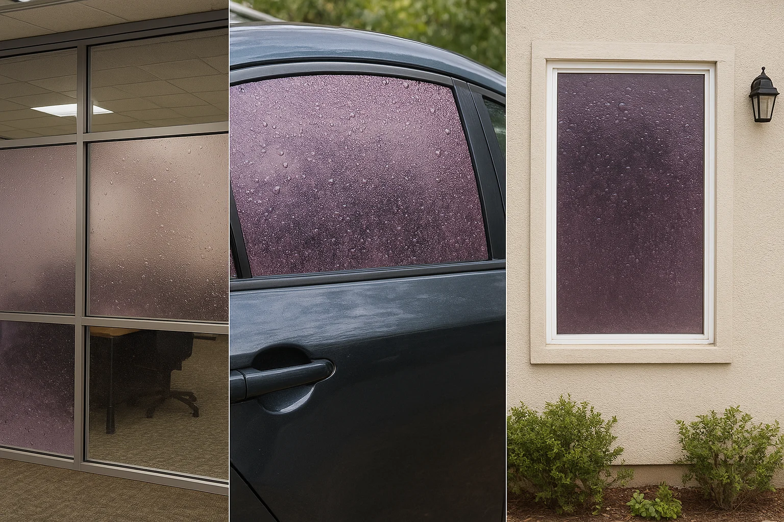 Tint removal and replacement for surfaces that have turned purple or developed bubbles by Black Shield Tint